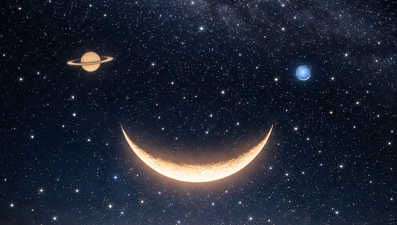 Gökyüzü bu akşam gülümsüyor. Ay, Satürn ve Neptün kavuşacak