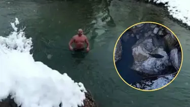 Tağar Çayı’nda yüzen su samuru ve gençler görüntülendi