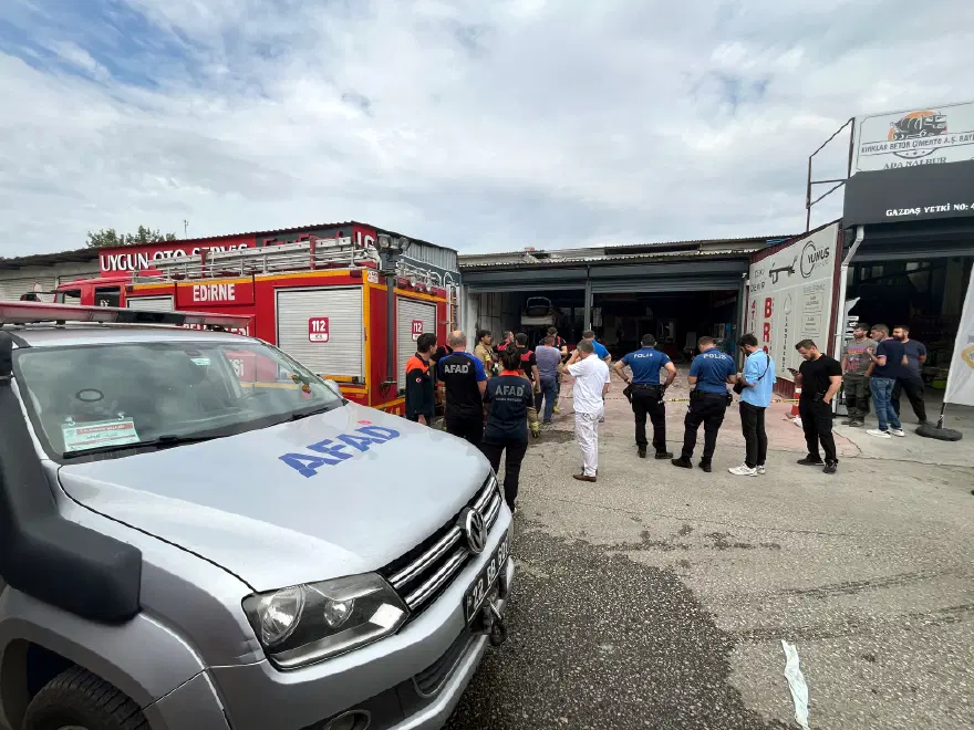 Edirne'de sanayi sitesindeki tamirhanede patlama. 1'i ağır 2 yaralı 2
