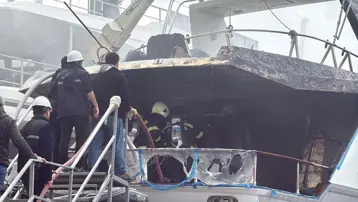 Bodrum'da yangın. Eski başkanın dev yatı küle döndü