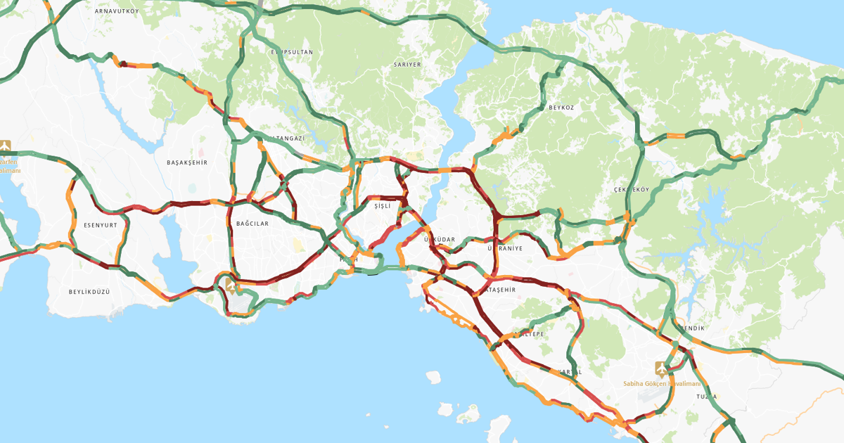 İstanbul'da trafik yoğunluğu yüzde 90'a ulaştı