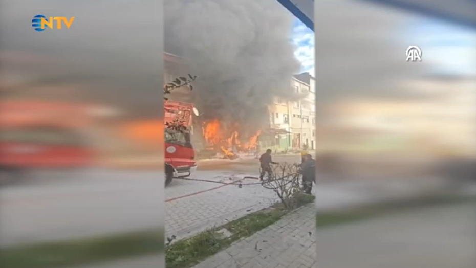 İş yerinde dehşete düşüren patlama