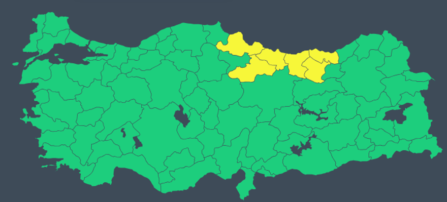 Kuvvetli yağış, heyelan ve çığ uyarısı
2 Kuvvetli yağış, heyelan ve çığ uyarısı
2