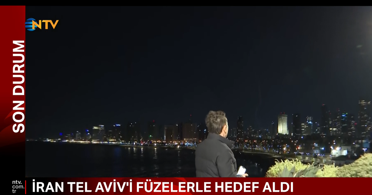 NTV Canlı yayınında Tel Aviv'e saldırı anı