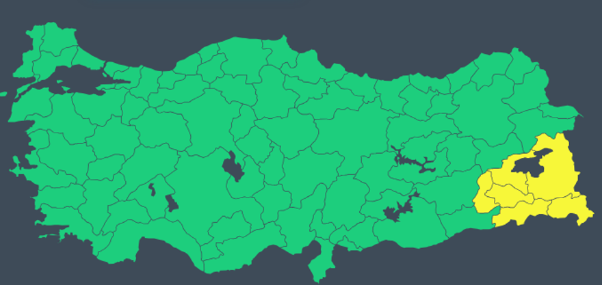 6 KENTE SARI KODLU KAR UYARISI 4