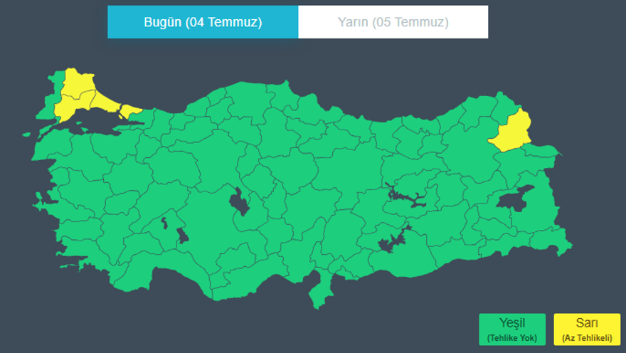 İSTANBUL, TEKİRDAĞ VE KIRKLARELİ İ&Ccedil;İN SARI KOD 9