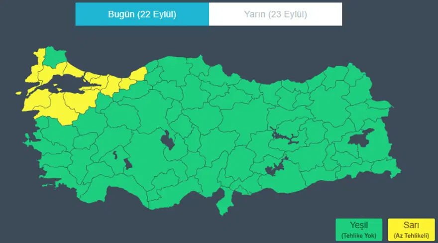 İSTANBUL DAHİL 11 İL İÇİN SARI KOD 3