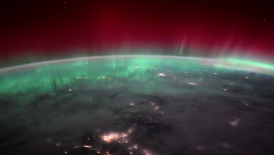 NASA astronotu, Kuzey Işıkları'nın şovunu uzaydan görüntüledi