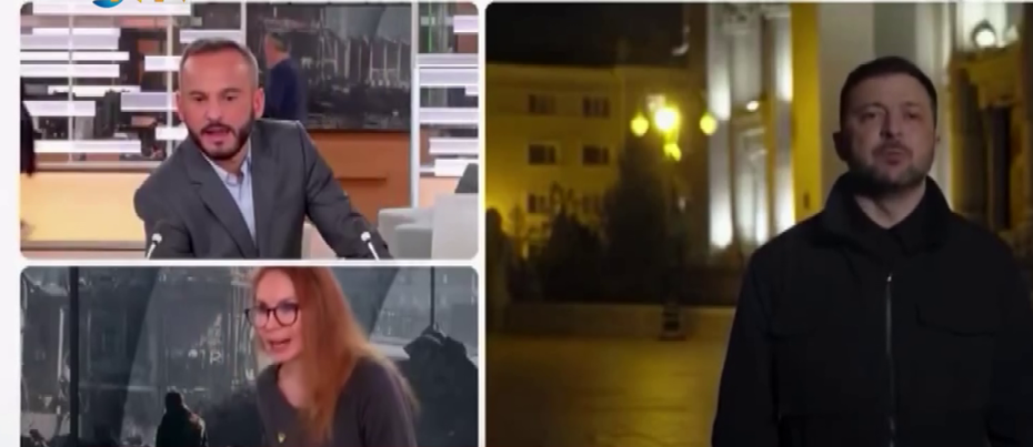 Zelenski ile canlı yayın sırasında bomba alarmı