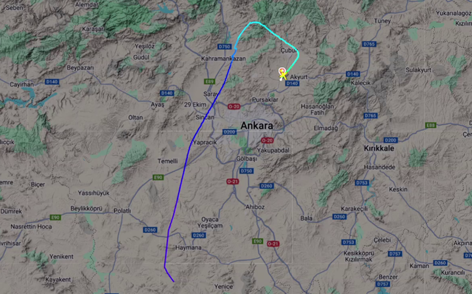 Ankara'dan kalkan özel bir jetle radar bağlantısı kesildi. Libya Genelkurmay Başkanı uçaktaydı