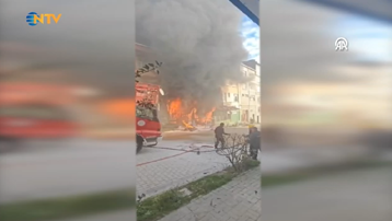 İş yerinde dehşete düşüren patlama