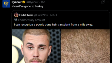 Ryanair'den Justin Bieber'ın saçlarına yorum. "Türkiye'ye gitmeliydi"