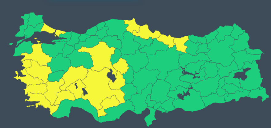 19 İLE SARI KODLU UYARI 4 19 İLE SARI KODLU UYARI 4