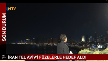 NTV Canlı yayınında Tel Aviv'e saldırı anı