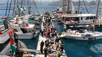 Küresel Sumud Filosu üçüncü defa Gazze yolunda. Marmaris'ten denize açıldı