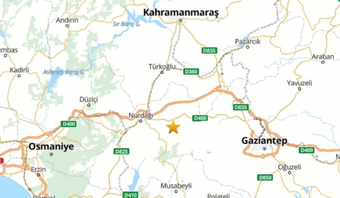 Gaziantep'te 4.5 büyüklüğünde deprem