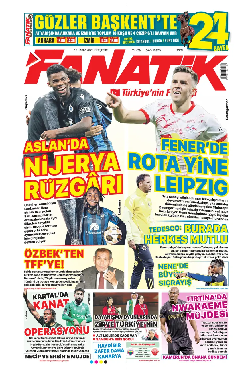 "Lewandowski bombası" (13 Kasım 2025 spor manşetleri) 1