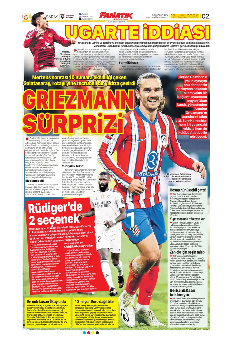 "Lemina'nın veliahtı Dennis" (17 Aralık 2025 spor manşetleri) 4