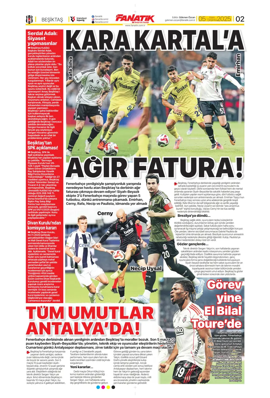"Devler Ligi'nde Aslan gecesi" (5 Kasım 2025 spor manşetleri) 3 "Devler Ligi'nde Aslan gecesi" (5 Kasım 2025 spor manşetleri) 3