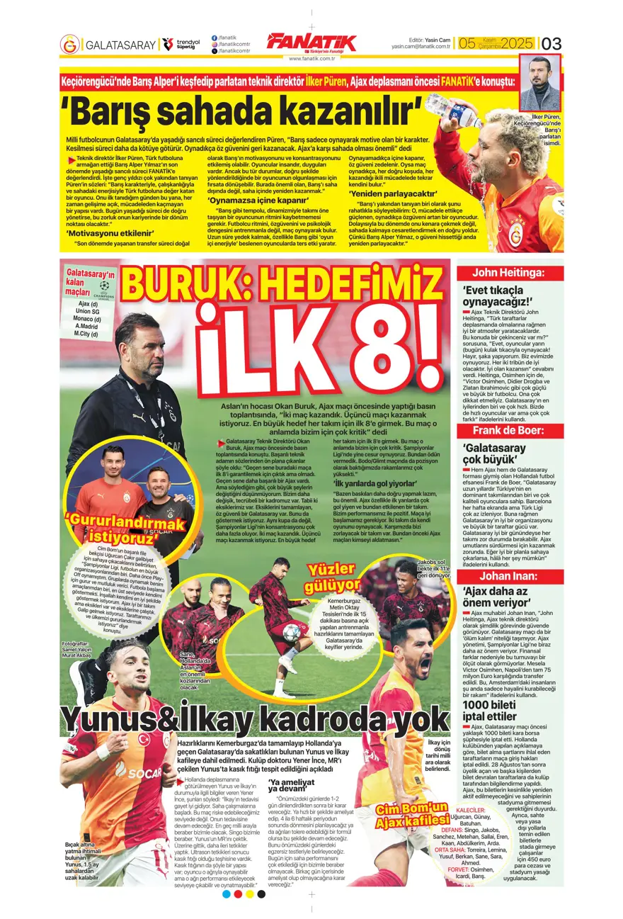 "Devler Ligi'nde Aslan gecesi" (5 Kasım 2025 spor manşetleri) 2 "Devler Ligi'nde Aslan gecesi" (5 Kasım 2025 spor manşetleri) 2