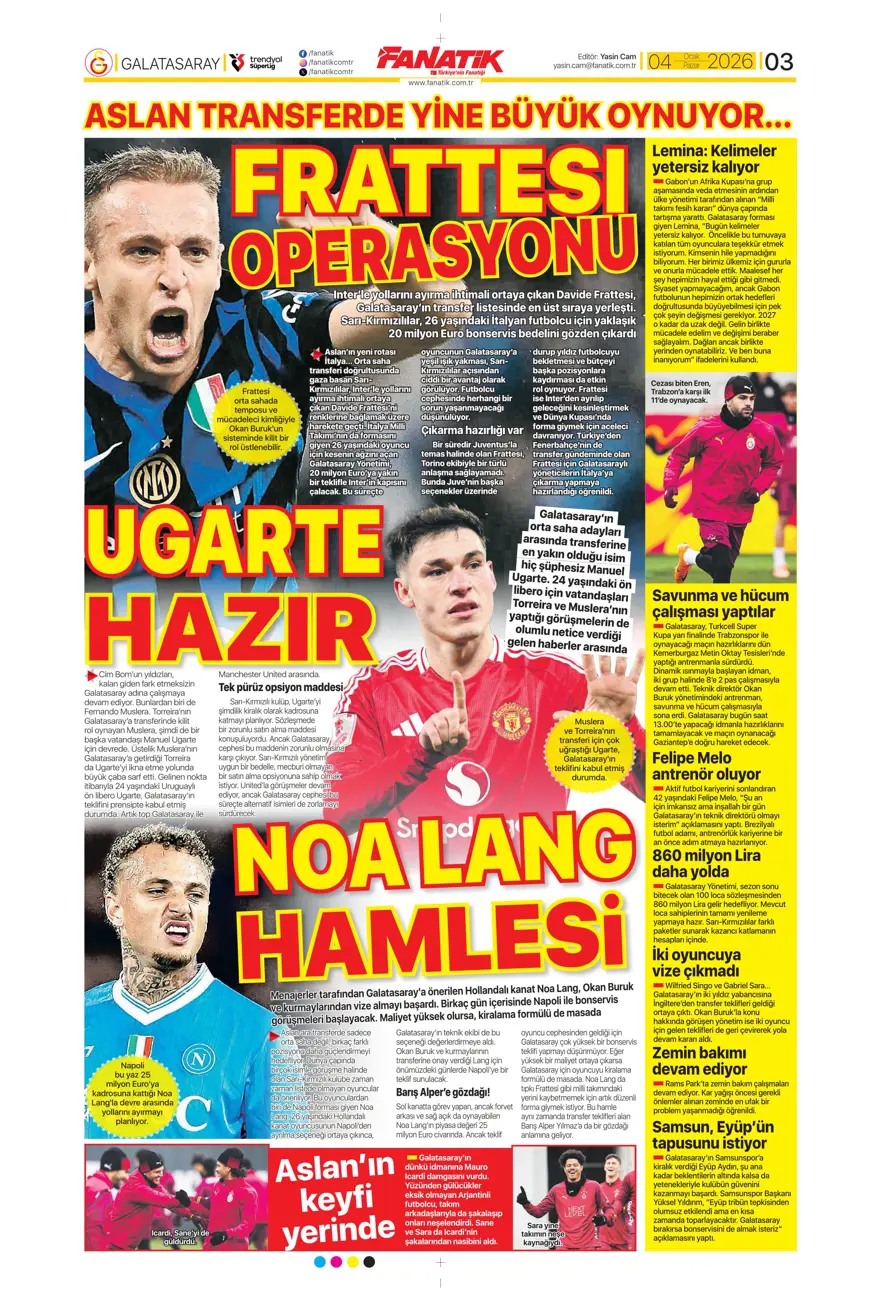 Fenerbahçe'de Guendouzi sürprizi (4 Ocak 2026 spor manşetleri) 25 Fenerbahçe'de Guendouzi sürprizi (4 Ocak 2026 spor manşetleri) 25