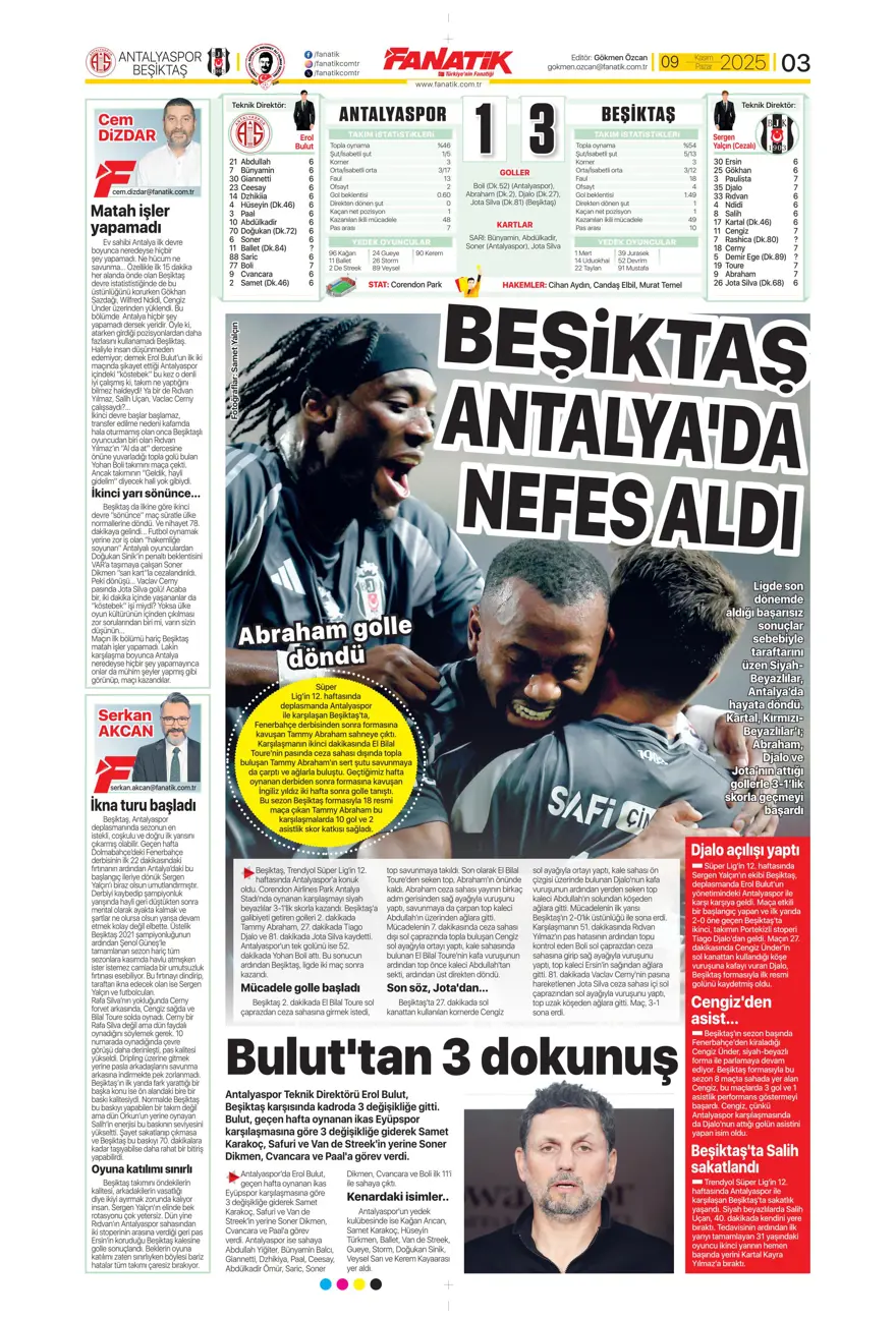 "İlaç gibi geldi" (9 Kasım 2025 spor manşetleri) 21 "İlaç gibi geldi" (9 Kasım 2025 spor manşetleri) 21