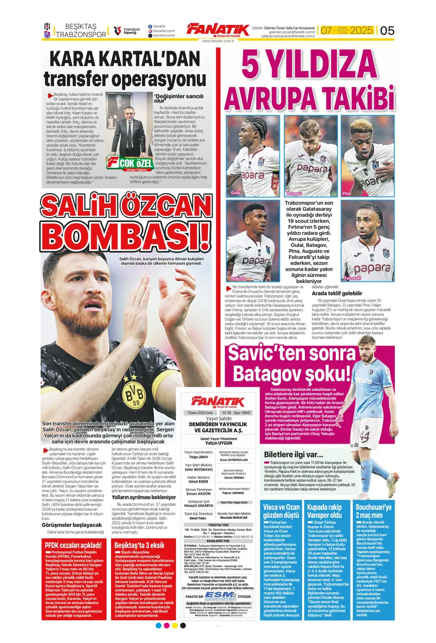 "Hakem 2 puanı çaldı" (7 Kasım 2025 spor manşetleri) 2 "Hakem 2 puanı çaldı" (7 Kasım 2025 spor manşetleri) 2