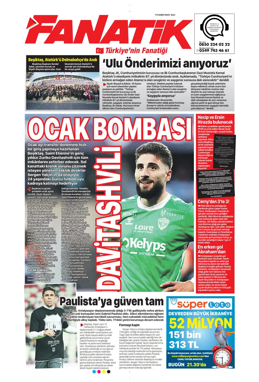 "Osimhen'e niyet, Singo'ya kısmet" (11 Kasım 2025 spor manşetleri) 34