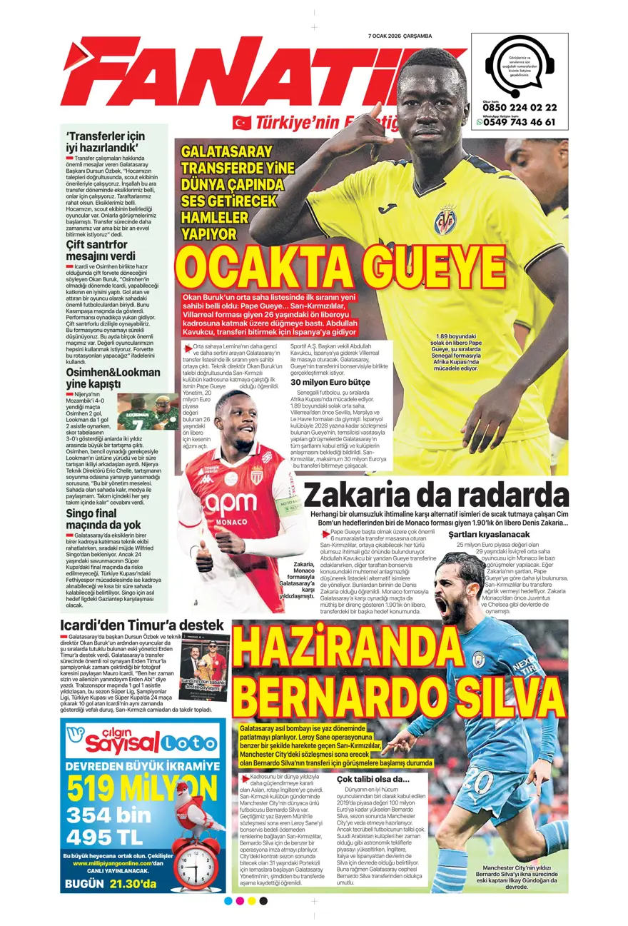 Fenerbahçe'den süper gala (7 Ocak 2026 spor manşetleri) 25 Fenerbahçe'den süper gala (7 Ocak 2026 spor manşetleri) 25