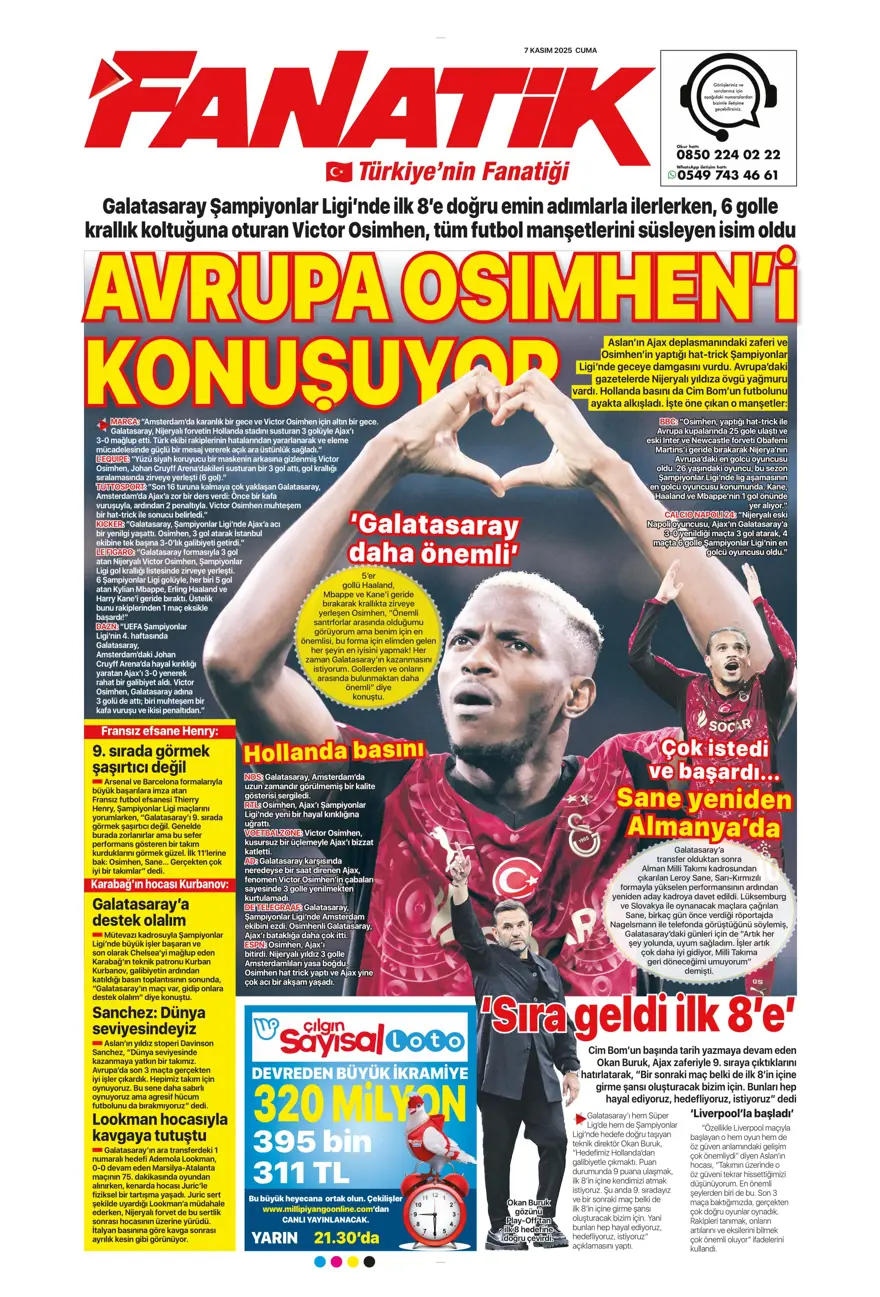 "Hakem 2 puanı çaldı" (7 Kasım 2025 spor manşetleri) 3 "Hakem 2 puanı çaldı" (7 Kasım 2025 spor manşetleri) 3