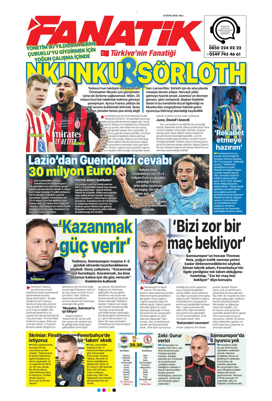 Galatasaray'dan finale pençe (6 Ocak 2026 spor manşetleri) 22