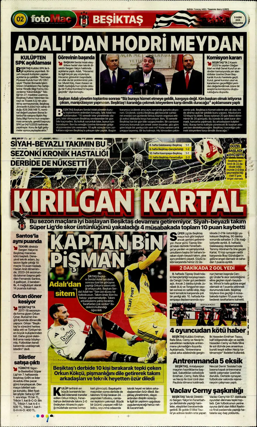 "Devler Ligi'nde Aslan gecesi" (5 Kasım 2025 spor manşetleri) 6 "Devler Ligi'nde Aslan gecesi" (5 Kasım 2025 spor manşetleri) 6