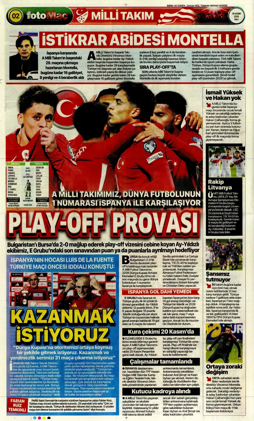 "Fenerbahçe'de Ocak operasyonu" (18 Kasım 2025 spor manşetleri) 25