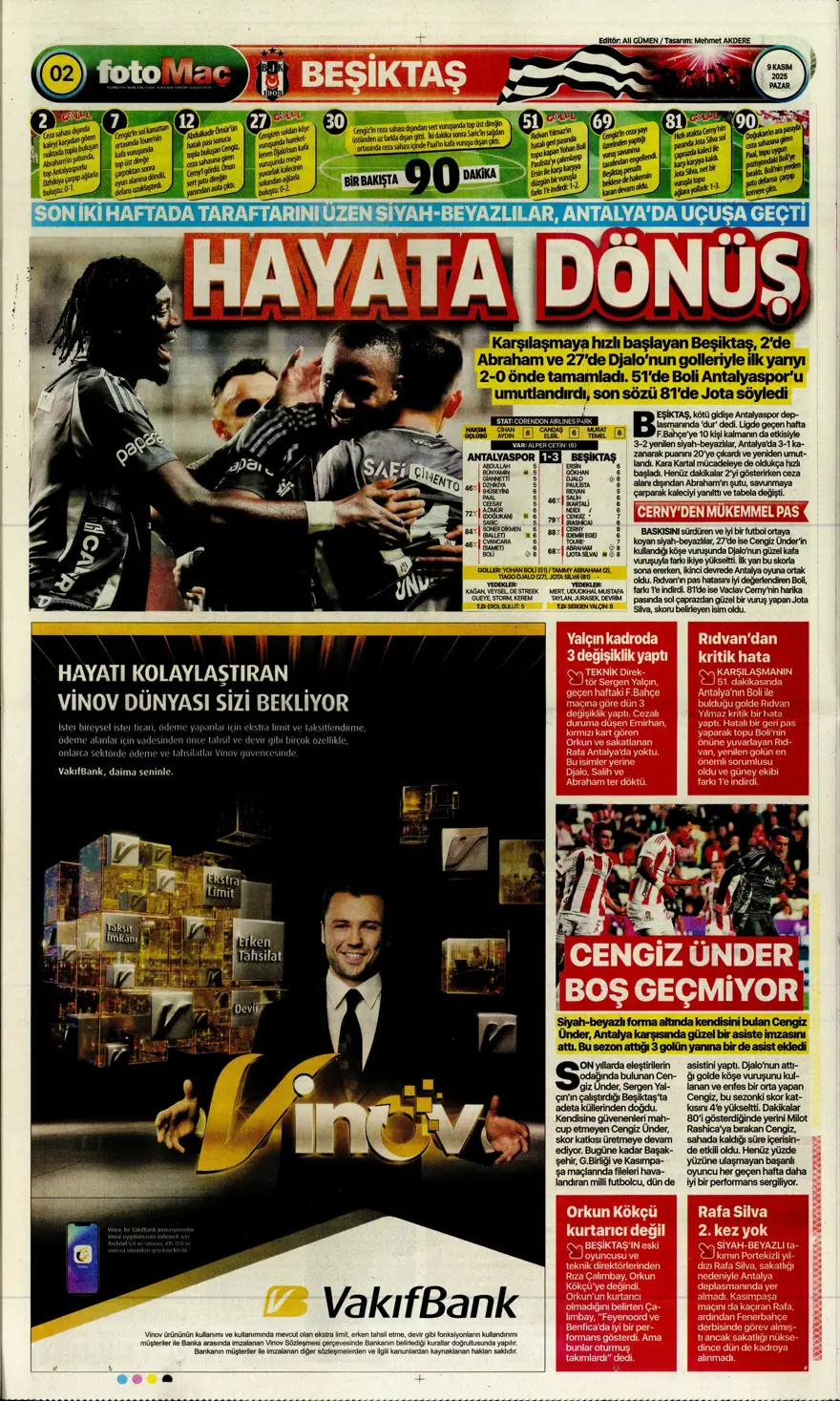 "İlaç gibi geldi" (9 Kasım 2025 spor manşetleri) 14 "İlaç gibi geldi" (9 Kasım 2025 spor manşetleri) 14