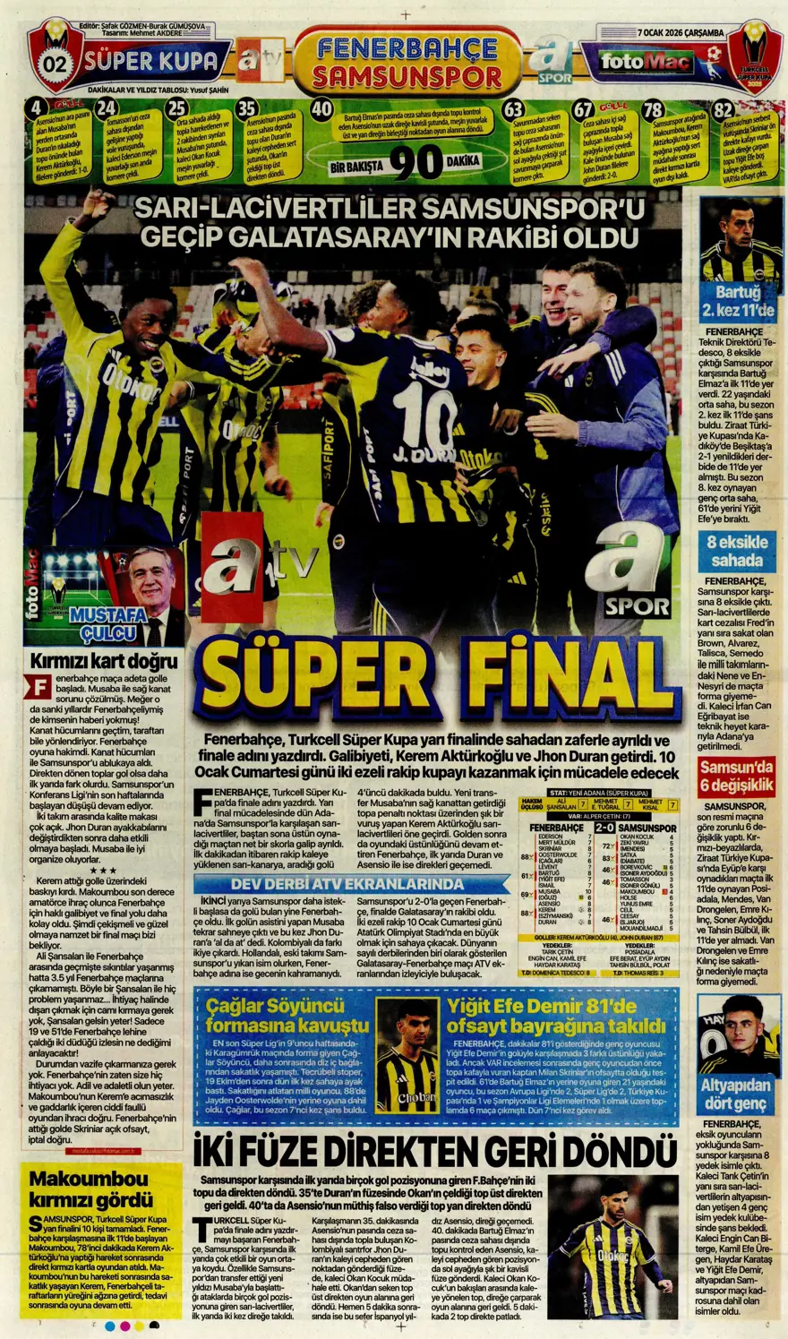 Fenerbahçe'den süper gala (7 Ocak 2026 spor manşetleri) 5 Fenerbahçe'den süper gala (7 Ocak 2026 spor manşetleri) 5