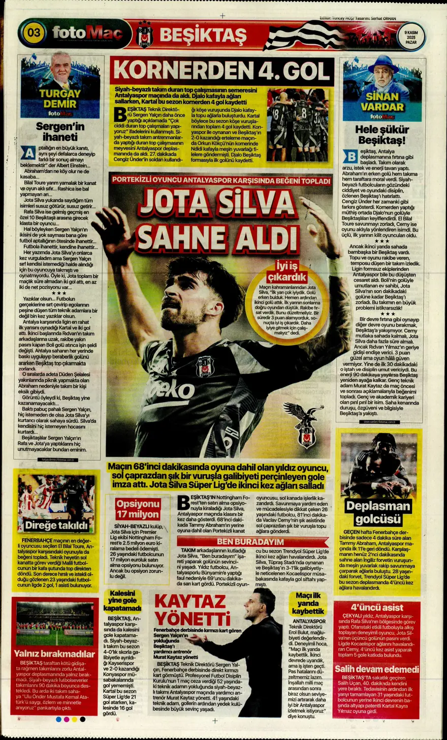 "İlaç gibi geldi" (9 Kasım 2025 spor manşetleri) 3 "İlaç gibi geldi" (9 Kasım 2025 spor manşetleri) 3