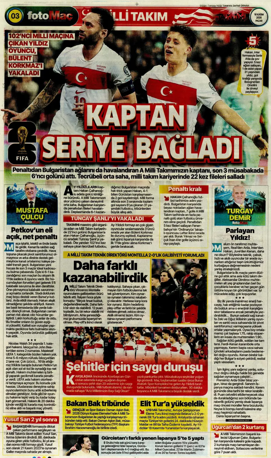 "Bekle bizi Amerika" (16 Kasım 2025 spor manşetleri) 9