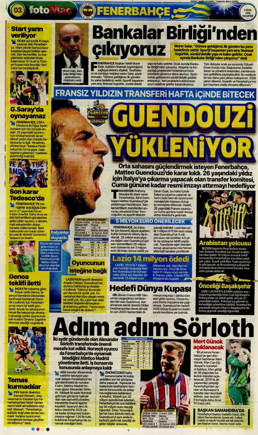 Futbola 'Süper' dönüş (5 Ocak 2026 spor manşetleri) 3