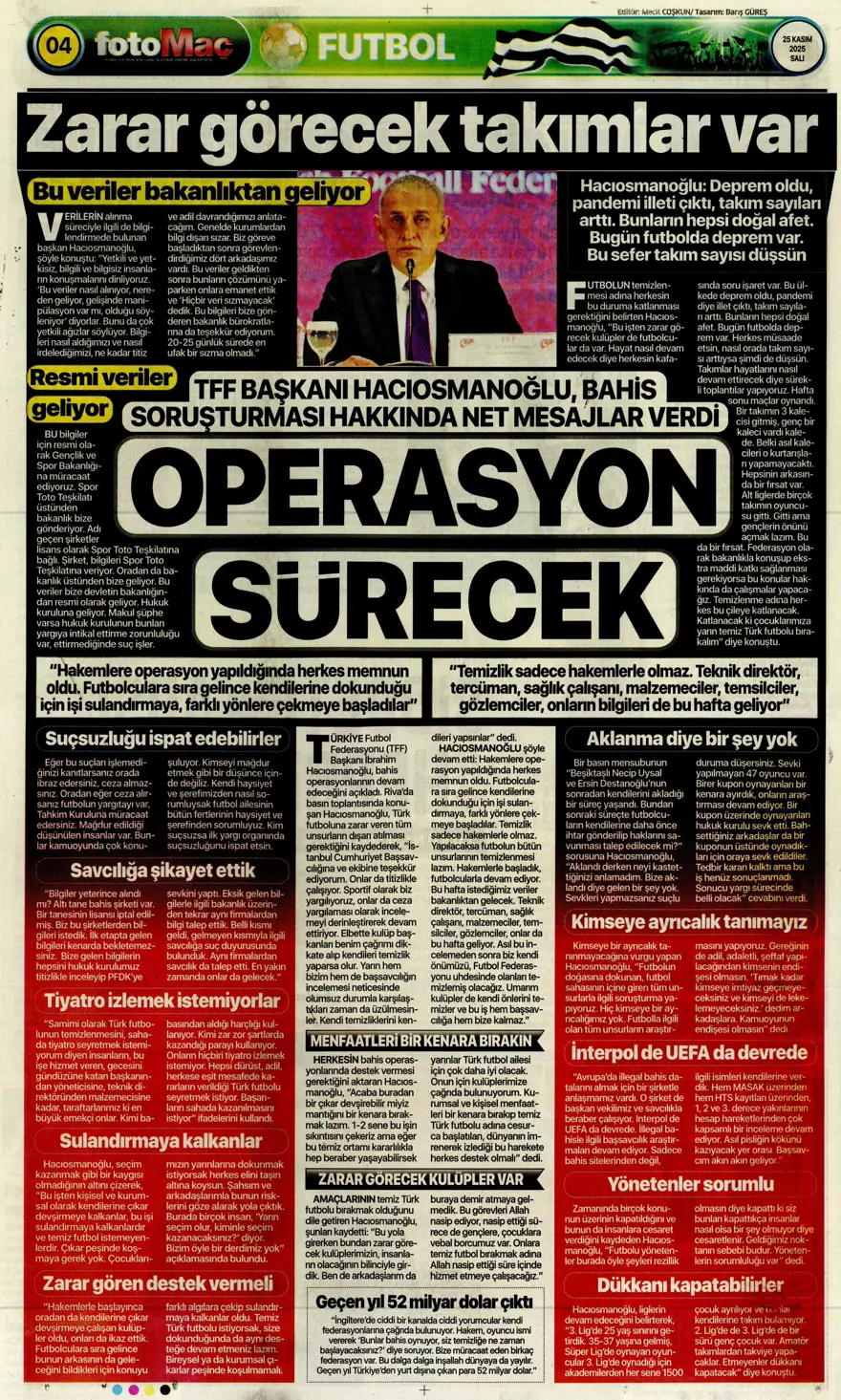 "Aslan'ın yeni avı Union SG" (25 Kasım 2025 spor manşetleri) 15
