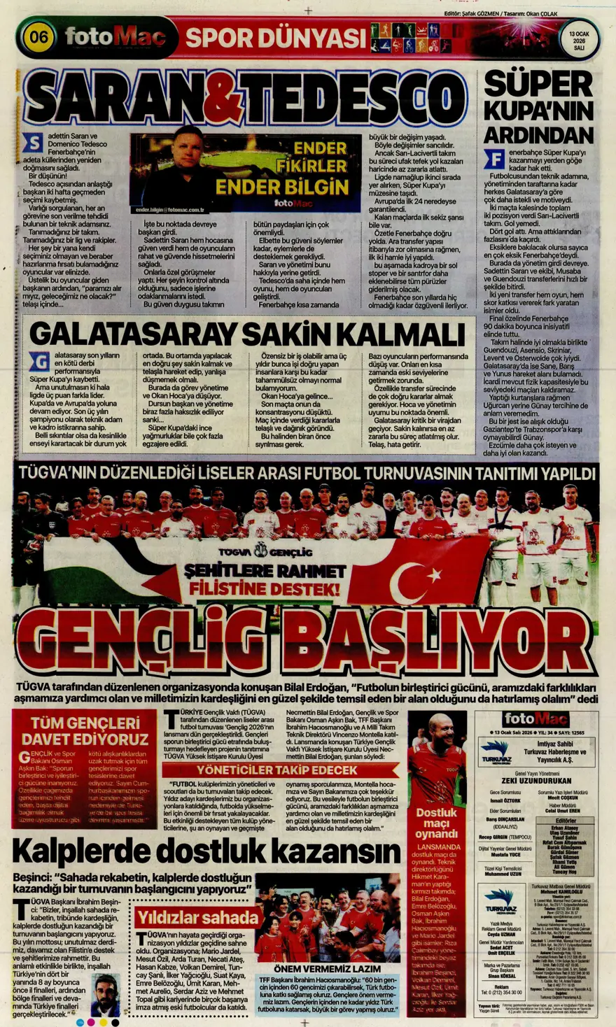 "Aslan'a Ruiz'de dev rakip" (13 Ocak 2026 spor manşetleri) 7