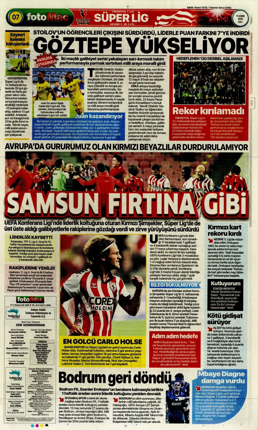 "Osimhen'e niyet, Singo'ya kısmet" (11 Kasım 2025 spor manşetleri) 14