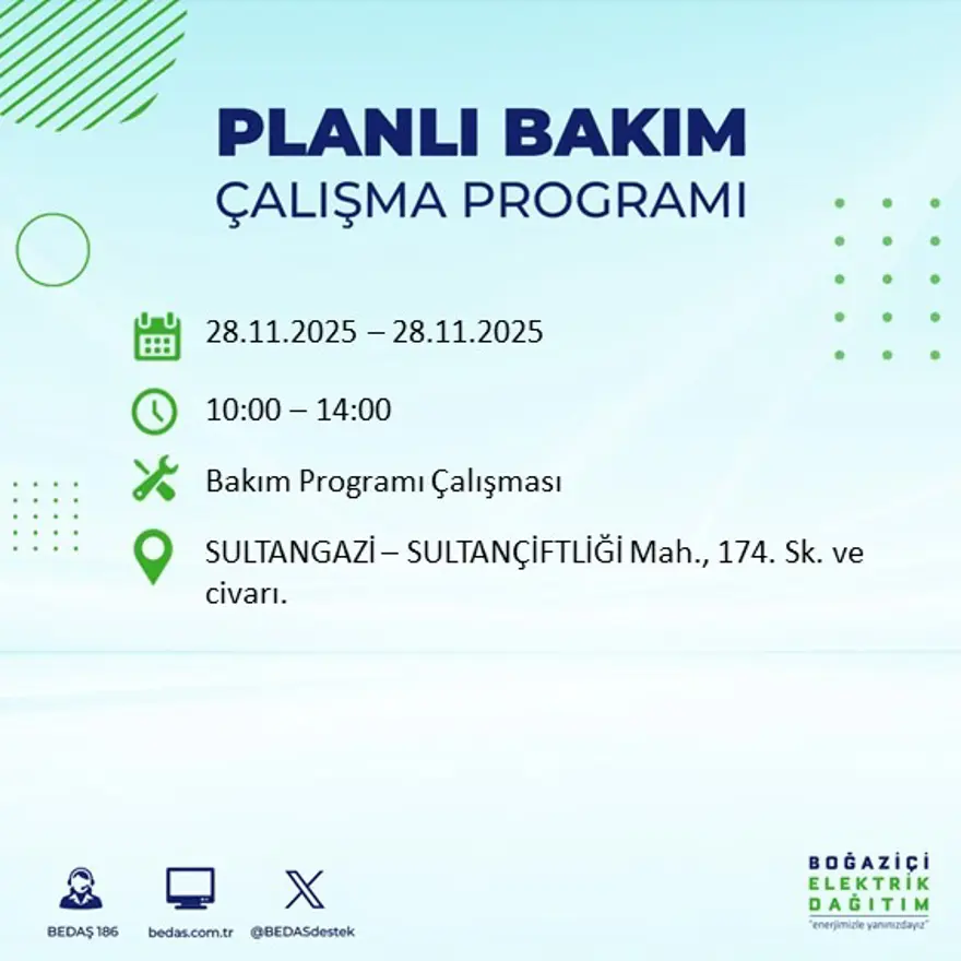 İstanbul'un birçok ilçesinde elektrik kesintisi yaşanacak: 9 saat kadar sürecek (28 Kasım BEDAŞ elektrik kesintisi) 57
