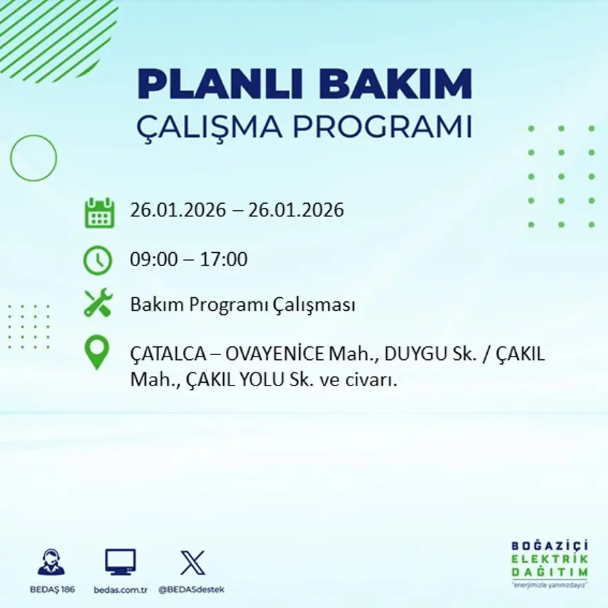 Bu gece başlayacak! İstanbul'un 22 ilçesinde elektrik kesintisi: 16 saat sürecek (26 Ocak BEDAŞ elektrik kesintisi) 35