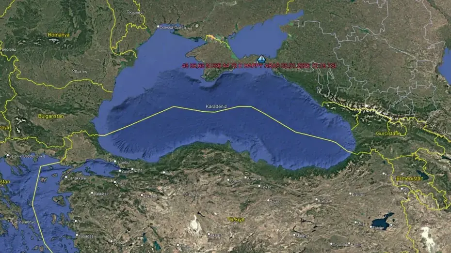 Türk gemisi Kerç Boğazı'nda karaya oturdu
