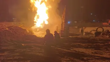 Altyapı kazısında doğalgaz borusu patladı, 2 işçi yaralandı
