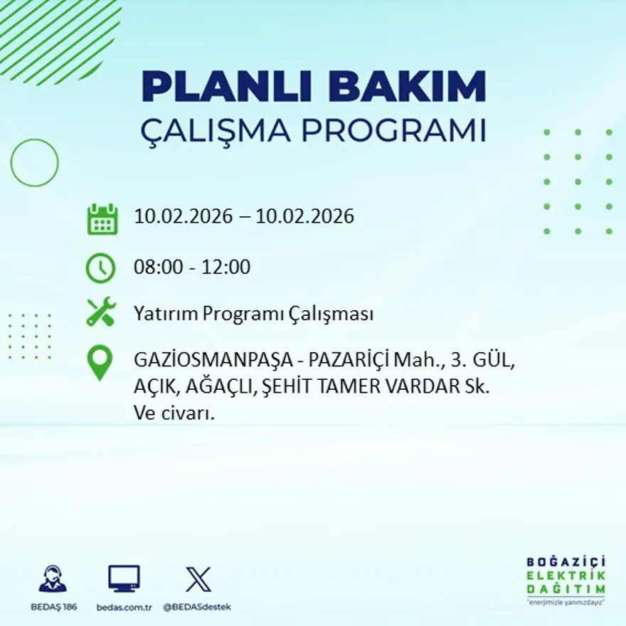 Akşam saatlerine kadar sürecek! İstanbul'un 22 ilçesinde elektrik kesintisi: 9 saat sürecek (10 Şubat BEDAŞ elektrik kesintisi) 49