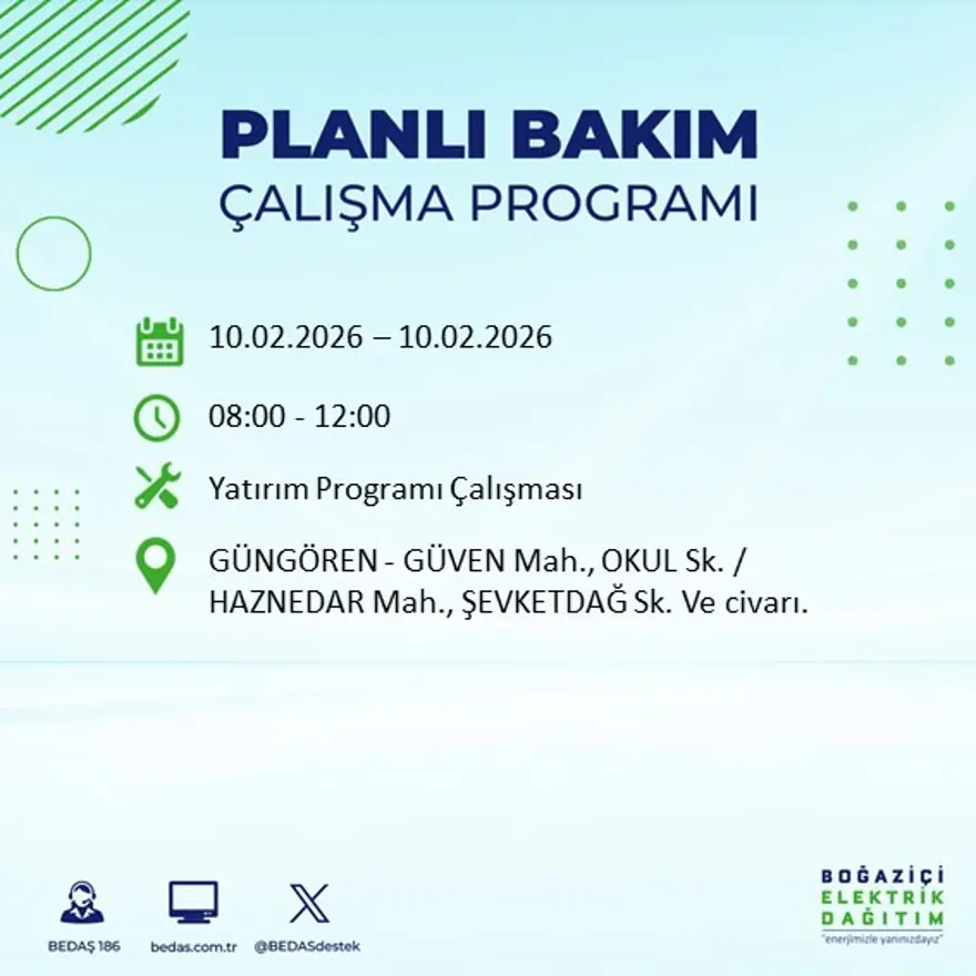 Akşam saatlerine kadar sürecek! İstanbul'un 22 ilçesinde elektrik kesintisi: 9 saat sürecek (10 Şubat BEDAŞ elektrik kesintisi) 51