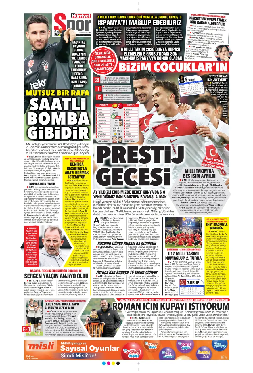 "Fenerbahçe'de Ocak operasyonu" (18 Kasım 2025 spor manşetleri) 23