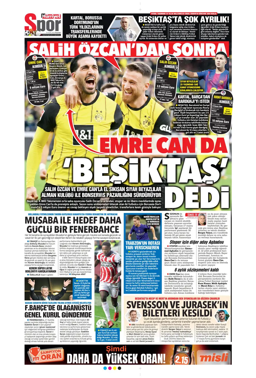 "Messi'yi solladı" (29Aralık 2025 spor manşetleri)
 18