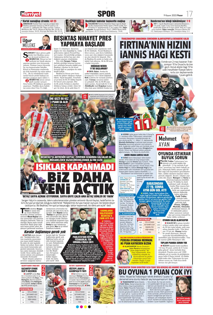 "İlaç gibi geldi" (9 Kasım 2025 spor manşetleri) 9 "İlaç gibi geldi" (9 Kasım 2025 spor manşetleri) 9